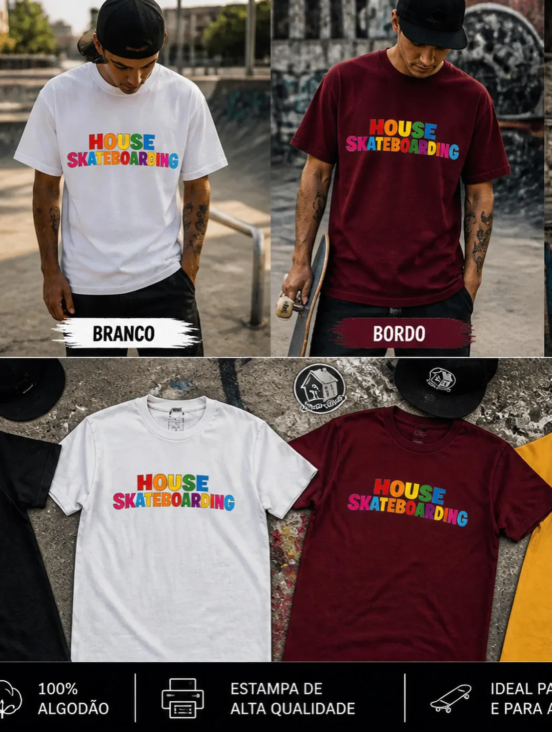 Camiseta House Skateboarding Colors